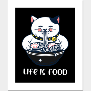 Ramen cat , Japanese , Life is food Posters and Art